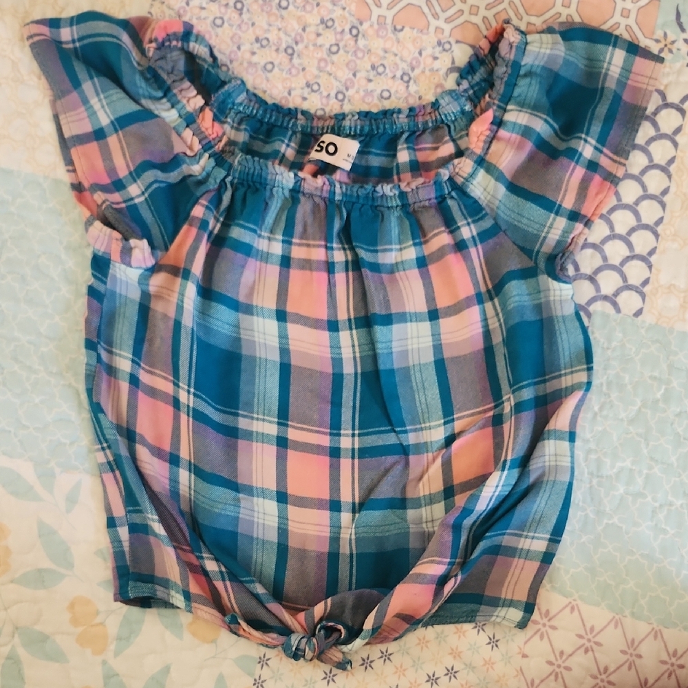 Plaid Off-Shoulder Top